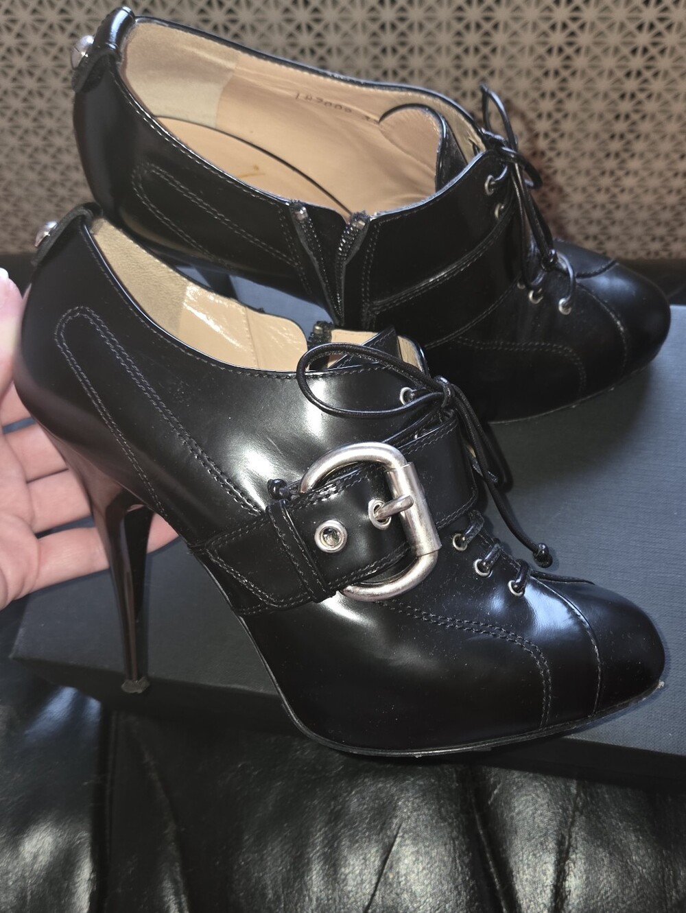 Vintage Giuseppe Zanotti Leather Booties - Black. EU37.5 - Picture 6 of 12